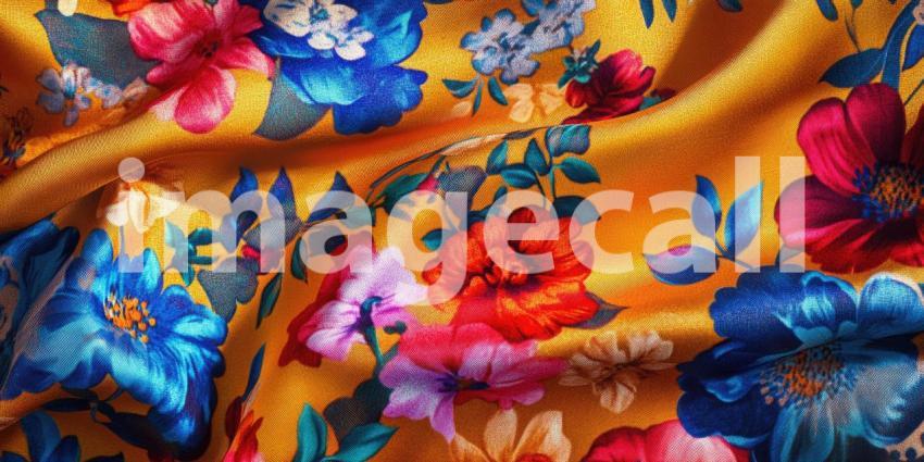Colorful floral patterned fabrics textile clothes background, a rich assortment of vibrant fabrics adorned with intricate floral designs, creating a lively and artistic scene full of texture and color.