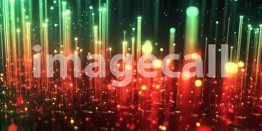 Digital Stock Market Graph Glowing Green Red Candlestick Chart Background, Dynamic Stock Chart Display with Vibrant Green and Red Candlestick Movements