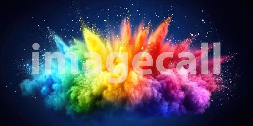 Explosion of Vibrant Powders Background, Bright and Colorful Powders Burst into the Air, Creating a Dynamic and Energetic Display of Colors