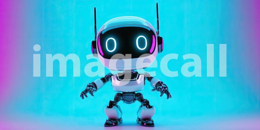 Futuristic AI humanoid robot with copyspace background, a sleek, high-tech humanoid robot standing in a neutral, minimalist setting, with smooth metallic surfaces and glowing elements, leaving ample space for text or branding.