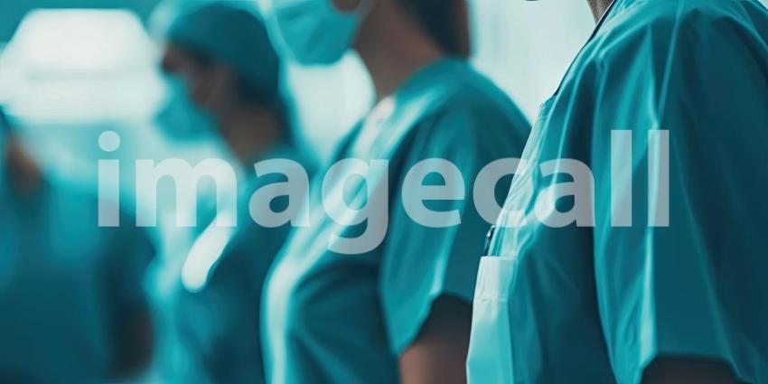 Group of Healthcare Professionals in Scrubs Background, Team of Medical Experts in Professional Attire