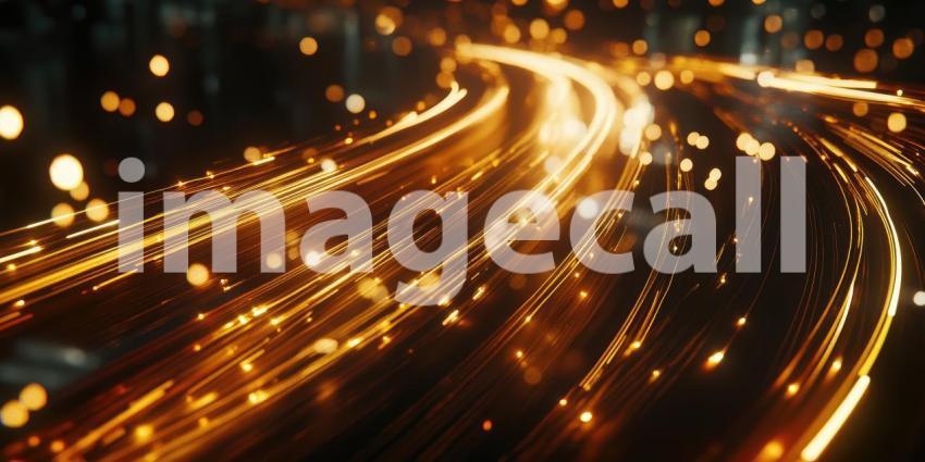 Light trails converging into the distance background, streams of bright, colorful lights stretching out in various directions, gradually merging towards a central point, creating a sense of movement and depth in a futuristic, dynamic scene.