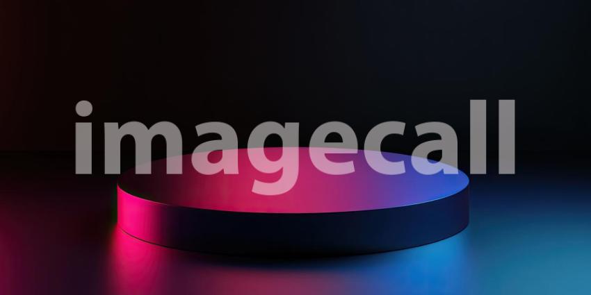 Minimalist elegant themed podium stage round background, a sleek and simple podium on a circular stage, bathed in soft lighting, with clean lines and an elegant, understated design that creates a sophisticated, modern atmosphere.