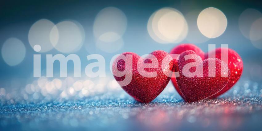 Heart-shaped balloons floating in a field background, vibrant red and pink balloons drifting in the air over a lush green field, creating a romantic and whimsical atmosphere, perfect for Valentines Day or a love-themed setting.