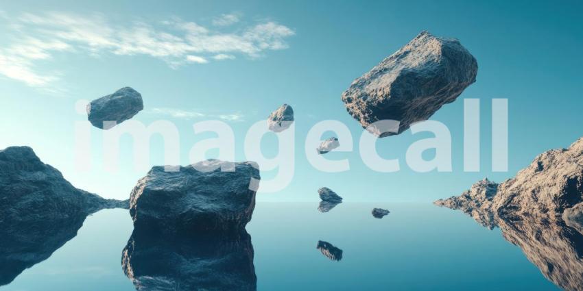 Natural space asteroid stone rocks floating background, a cluster of rugged, irregular asteroid rocks suspended in space, with distant stars and a dark cosmic backdrop, creating an otherworldly and dynamic scene.