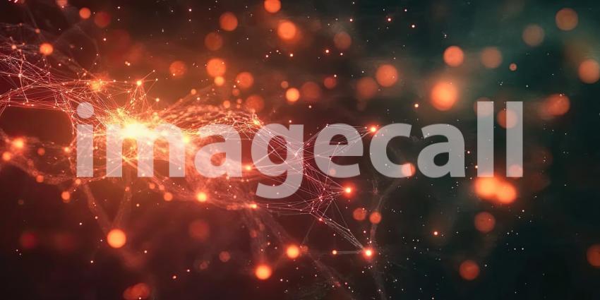 Network Connections Glowing Lights Technology Background, Futuristic Digital Network with Illuminated Connection Lines