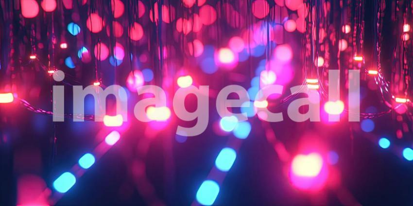 Network Connections Glowing Lights Technology Background, Futuristic Digital Network with Illuminated Connection Lines