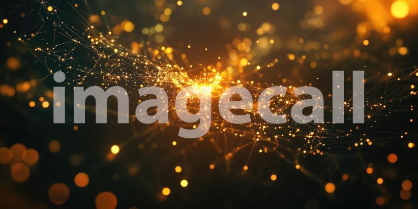 Network Connections Glowing Lights Technology Background, Futuristic Digital Network with Illuminated Connection Lines