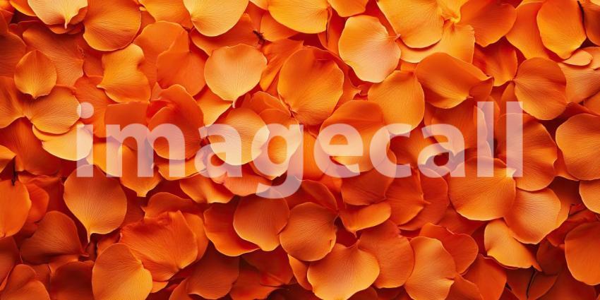 Orange flower petals scattered background, delicate petals in vibrant shades of orange spread across a surface, creating a warm and inviting atmosphere with a touch of natural beauty.