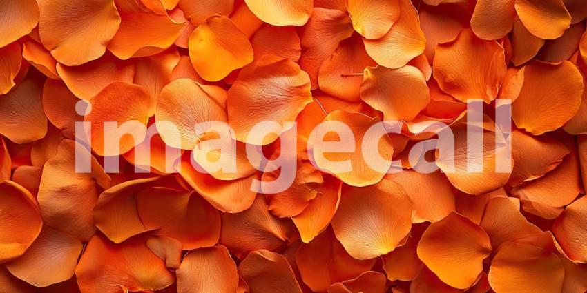 Orange flower petals scattered background, delicate petals in vibrant shades of orange spread across a surface, creating a warm and inviting atmosphere with a touch of natural beauty.