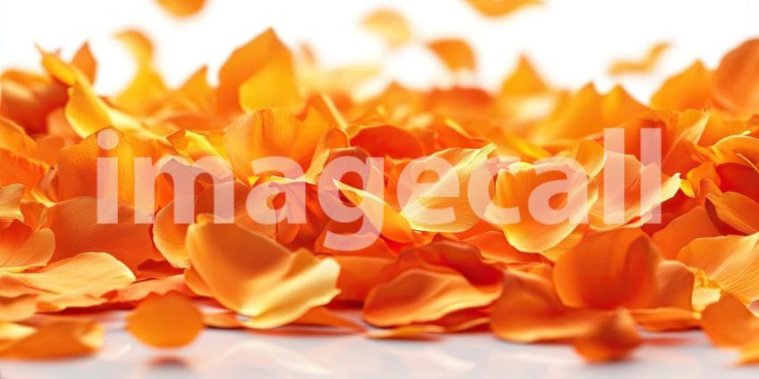 Orange flower petals scattered background, delicate petals in vibrant shades of orange spread across a surface, creating a warm and inviting atmosphere with a touch of natural beauty.