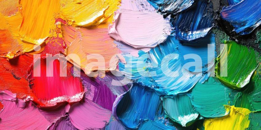 Oil paint texture background, a rich and dynamic surface featuring bold brushstrokes and layered colors, with a mix of thick and smooth textures creating depth and a tactile artistic feel.