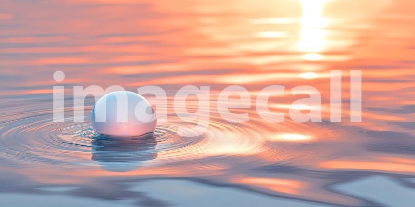 Peaceful Sunset Over Calm Water Background, Serene Scene with Soft Colors Reflecting on Tranquil Water Under a Beautiful Sunset Sky