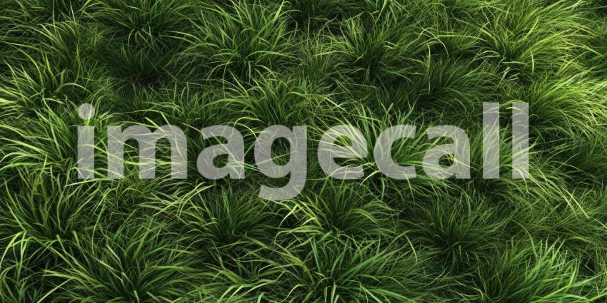 Realistic Long Green Grass Background, Lush and Vibrant Blades of Grass Creating a Fresh, Natural Scene