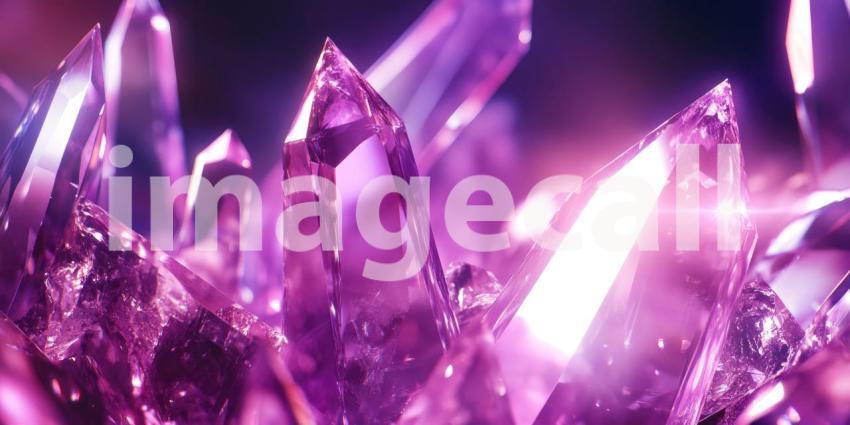 Shimmering crystals in various shapes and sizes background, a sparkling array of translucent gems catching the light, creating a dazzling and magical effect.