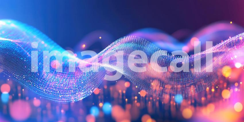 Shining holographic floating flowing waves background, dynamic, iridescent waves of light gently undulating and floating in a fluid motion, with a holographic sheen that shifts colors, creating a mesmerizing and futuristic atmosphere.