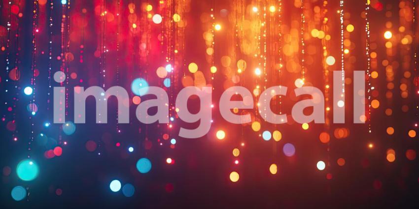 Spotlights Illuminate Colorful Backdrop of Blurred Lights Background, Vibrant Lights Blurring into a Dreamy Effect with Focused Spotlights Creating a Dramatic Scene