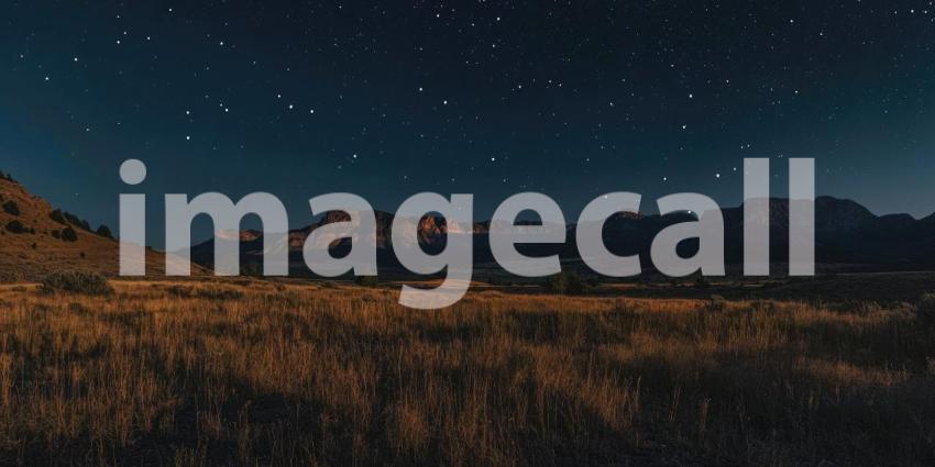 Stunning Night View of Mountains Background, Breathtaking Mountain Landscape Under a Starry Night Sky