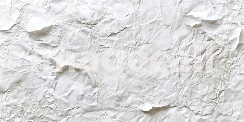 Textured White Crumpled Paper Background, Soft Wrinkled Paper with Subtle Creases and a Natural, Tactile Texture