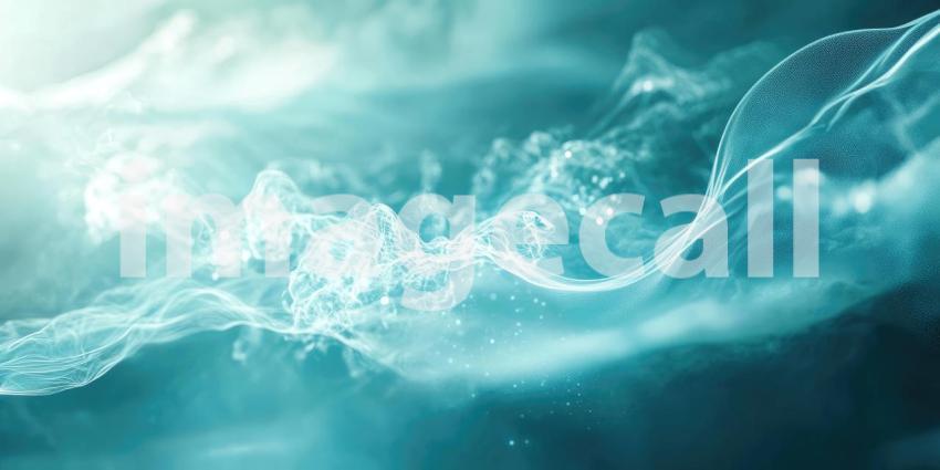 Vibrant Abstract Flowing Turquoise Background, Smooth Waves of Turquoise Colors Creating a Dynamic and Fluid Design