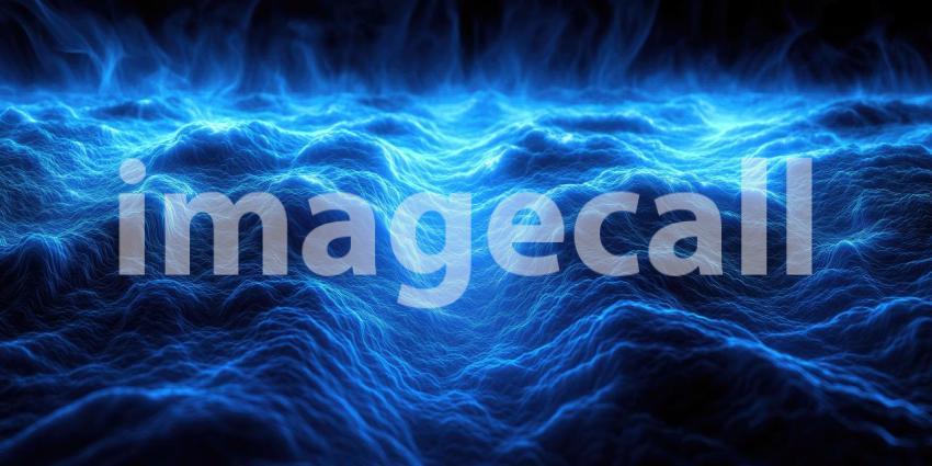 Surreal Night Road: An Illuminated Straight Road with a Yellow Dashed Center Line and White Edge Lines