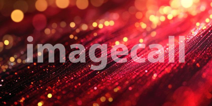 Dynamic Wave of Glowing Orange Dots: Abstract Digital Art with Fluid Motion and Bokeh Light Effects Against a Dark Background