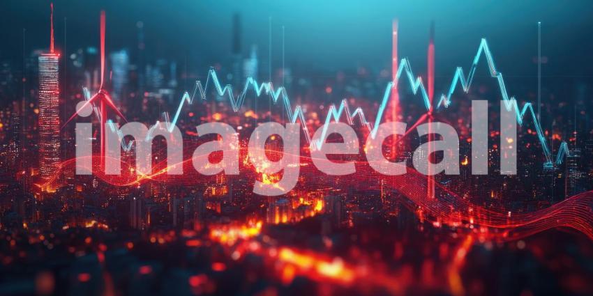 Electrical Power Transmission with Data Overlay: High-Voltage Power Lines and Towers Against a Clear Blue Sky