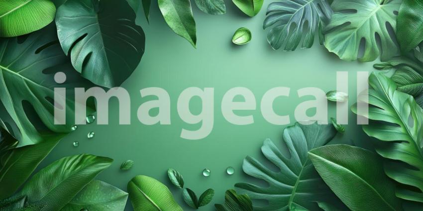 A lush expanse of vibrant green leaves creates a mesmerizing natural pattern, showcasing the beauty and vitality of nature