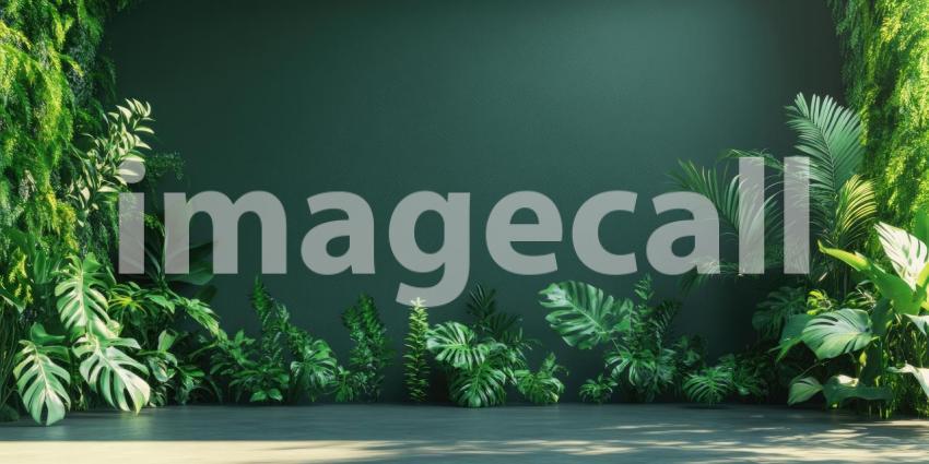 A lush expanse of vibrant green leaves creates a mesmerizing natural pattern, showcasing the beauty and vitality of nature