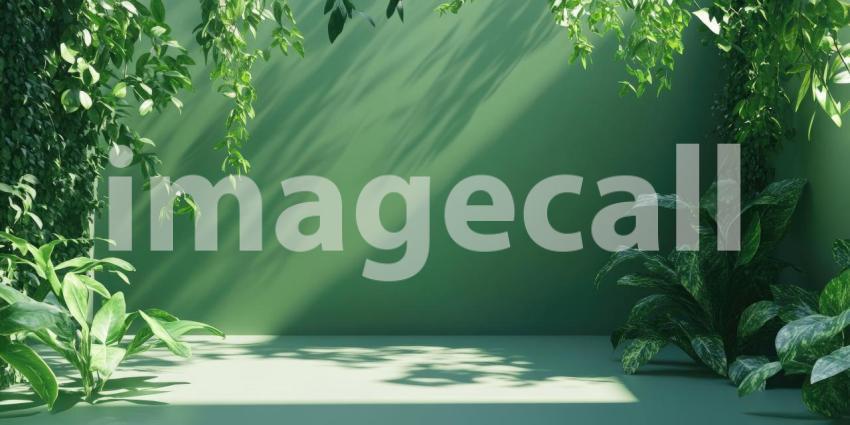 A lush expanse of vibrant green leaves creates a mesmerizing natural pattern, showcasing the beauty and vitality of nature