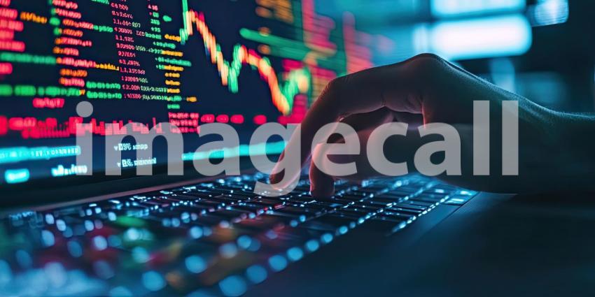 Navigating the Cryptoverse: A lone trader, immersed in a sea of data and charts, navigates the dynamic world of cryptocurrency