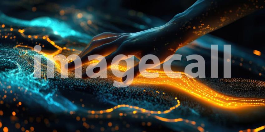 A hand reaches out to touch an interactive map, illuminating a network of interconnected data points, symbolizing the power of data visualization and the potential for new discoveries