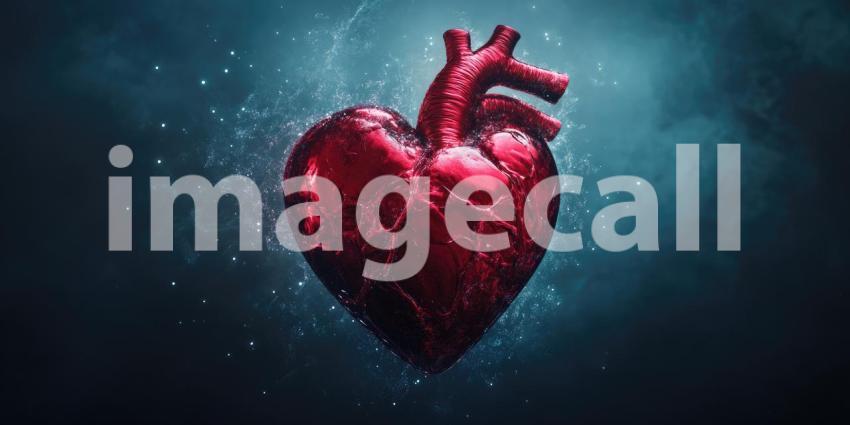 A Heart of Fire: A vibrant, pulsating heart, ablaze with fiery energy, symbolizes the passion, vitality, and resilience of the human spirit