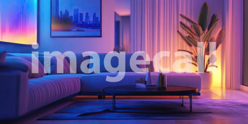 This contemporary living room exudes elegance with its sleek design, rich textures, and a harmonious blend of neutral and vibrant colors