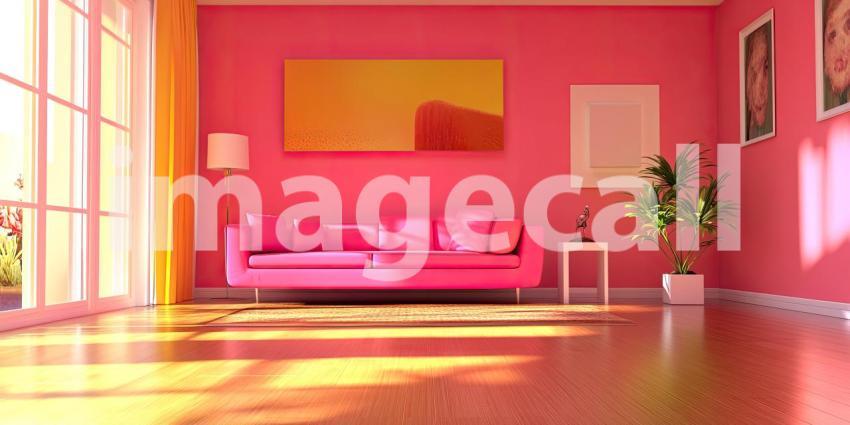 This contemporary living room exudes elegance with its sleek design, rich textures, and a harmonious blend of neutral and vibrant colors