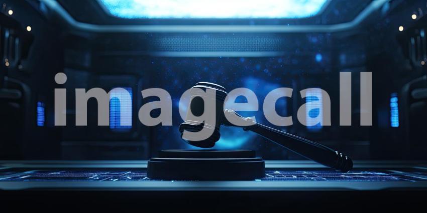 A gavel, symbol of justice, rests on a circuit board, highlighting the evolving landscape of law in the face of rapid technological advancements and the challenges of navigating the digital world