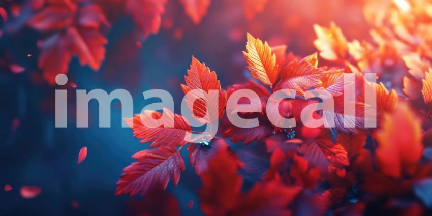 A vibrant tapestry of leaves, where fiery reds and vibrant greens intertwine, captures the essence of the changing seasons and the beauty of autumn's transformation