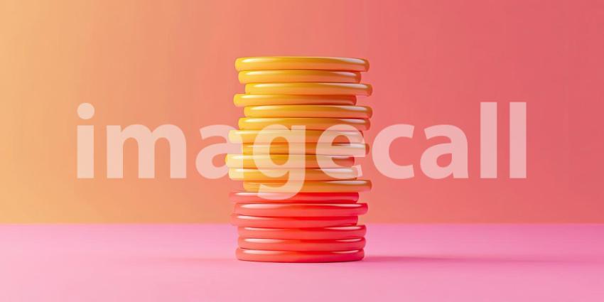 A vibrant array of colorful coins, adorned with dollar signs, creates a playful and eye-catching visual representation of wealth and prosperity