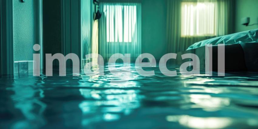 Water Woes: A bedroom flooded with water, a stark reminder of the devastation and disruption that can be caused by water damage