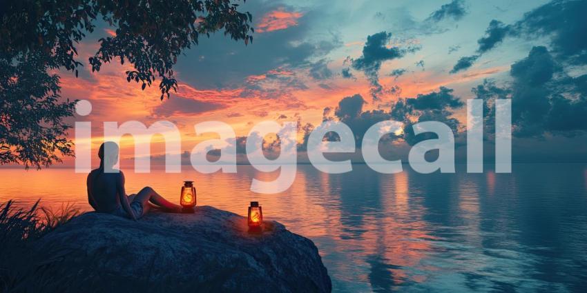 Serenity in the Sun: A hammock sways gently between two palm trees on a pristine beach, inviting you to relax and soak up the tranquility of a tropical paradise