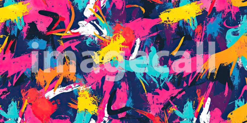 A vibrant explosion of colors and textures, this graffiti artwork bursts with energy and creativity, transforming a concrete canvas into a dynamic expression of urban art