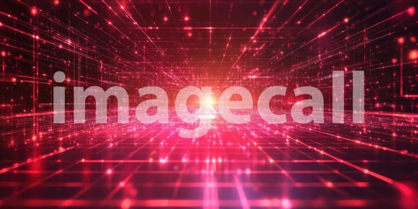 A mesmerizing journey through a vast network of interconnected lines and nodes, bathed in a warm, ethereal glow, evokes a sense of wonder and the limitless potential of the digital realm