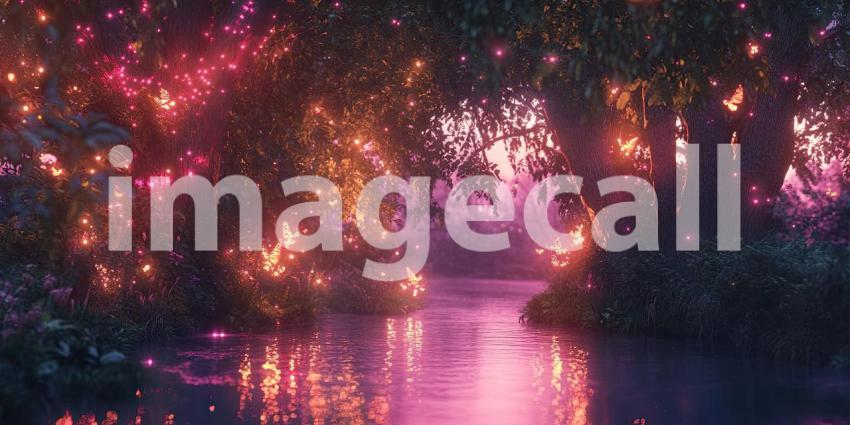 A winding path, illuminated by twinkling lights, leads through a magical garden, where flowers bloom and the air is filled with the promise of wonder