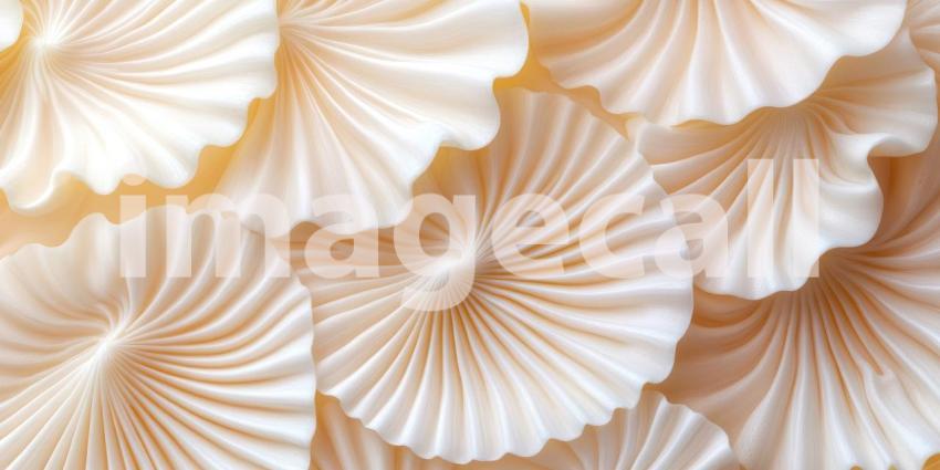 A mesmerizing abstract composition of swirling, petal-like forms, bathed in warm light, creates a sense of wonder and invites contemplation