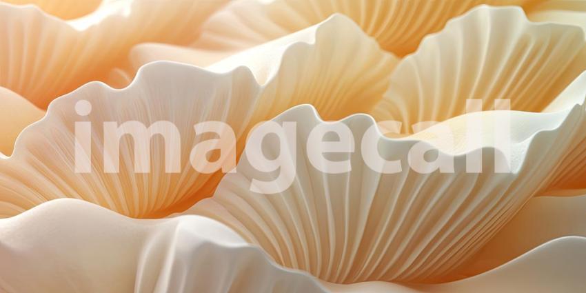 A mesmerizing abstract composition of swirling, petal-like forms, bathed in warm light, creates a sense of wonder and invites contemplation