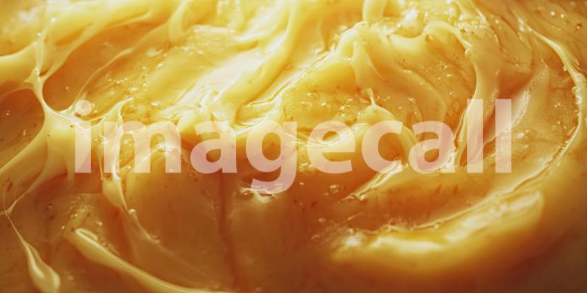 Creamy Swirls: A close-up of smooth, pale yellow frosting, swirling and inviting you to dive in