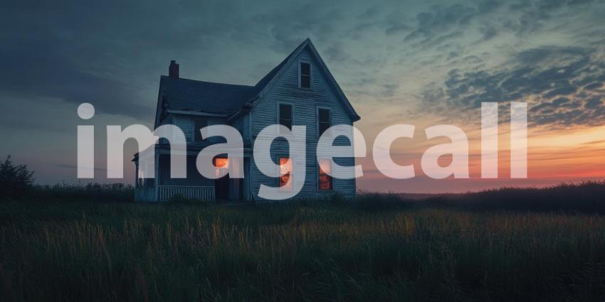 A majestic mountain peak, bathed in the vibrant hues of a breathtaking sunset, overlooks a picturesque village nestled amidst the dramatic Himalayan landscape