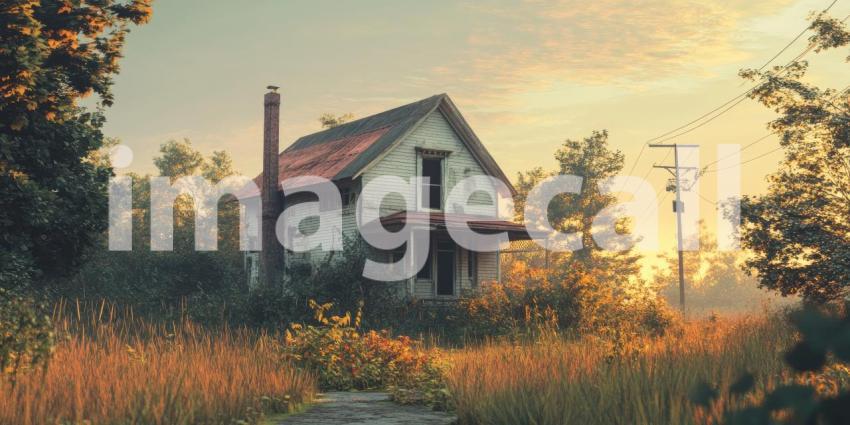 A majestic mountain peak, bathed in the vibrant hues of a breathtaking sunset, overlooks a picturesque village nestled amidst the dramatic Himalayan landscape