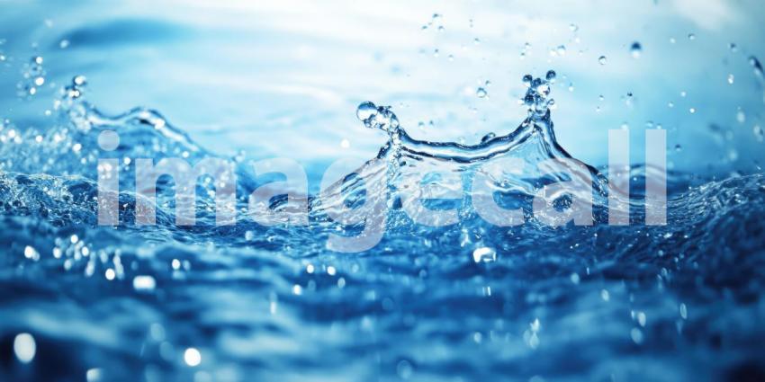 A dynamic wave of water erupts, sending a cascade of droplets into the air, capturing the energy and fluidity of this essential element