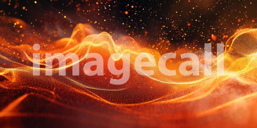 A mesmerizing swirl of incandescent particles ignites the darkness, creating a dynamic and captivating display of energy and movement